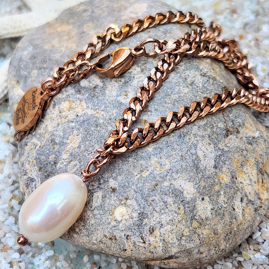 ROSE PEARL WATERPROOF ROSE GOLD NECKLACE