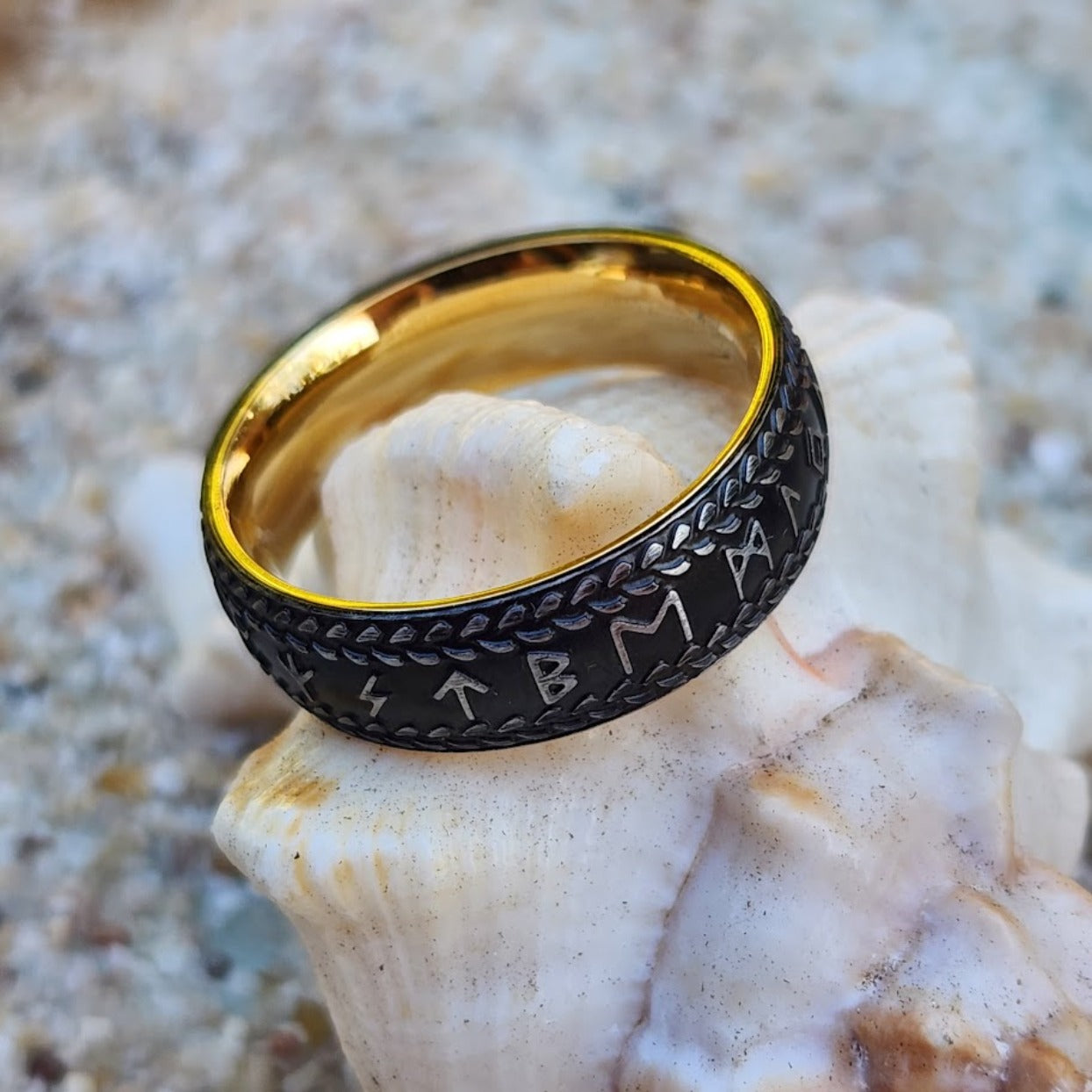 RUNES NORDIC VIKING - WATERPROOF 18K GOLD OR SILVER RING - Premium Rings from www.beachboho.com.au - Just $110! Shop now at www.beachboho.com.au