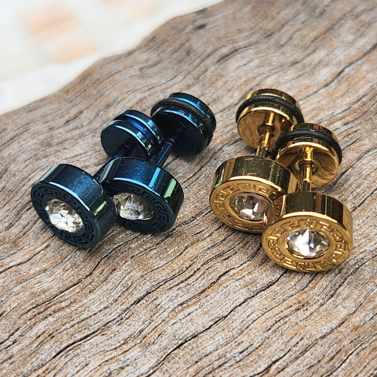 FREEDOM CZ BLACK SILVER GOLD BLUE WATERPROOF STUD PIERCINGS