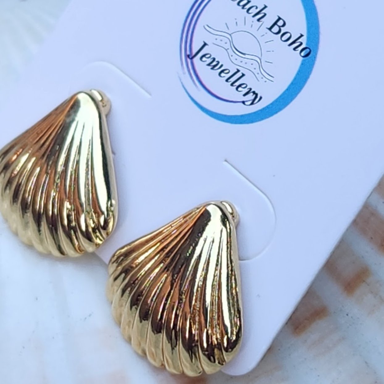 SEA SHELLS - SILVER OR 18K GOLD  WATERPROOF EARRINGS