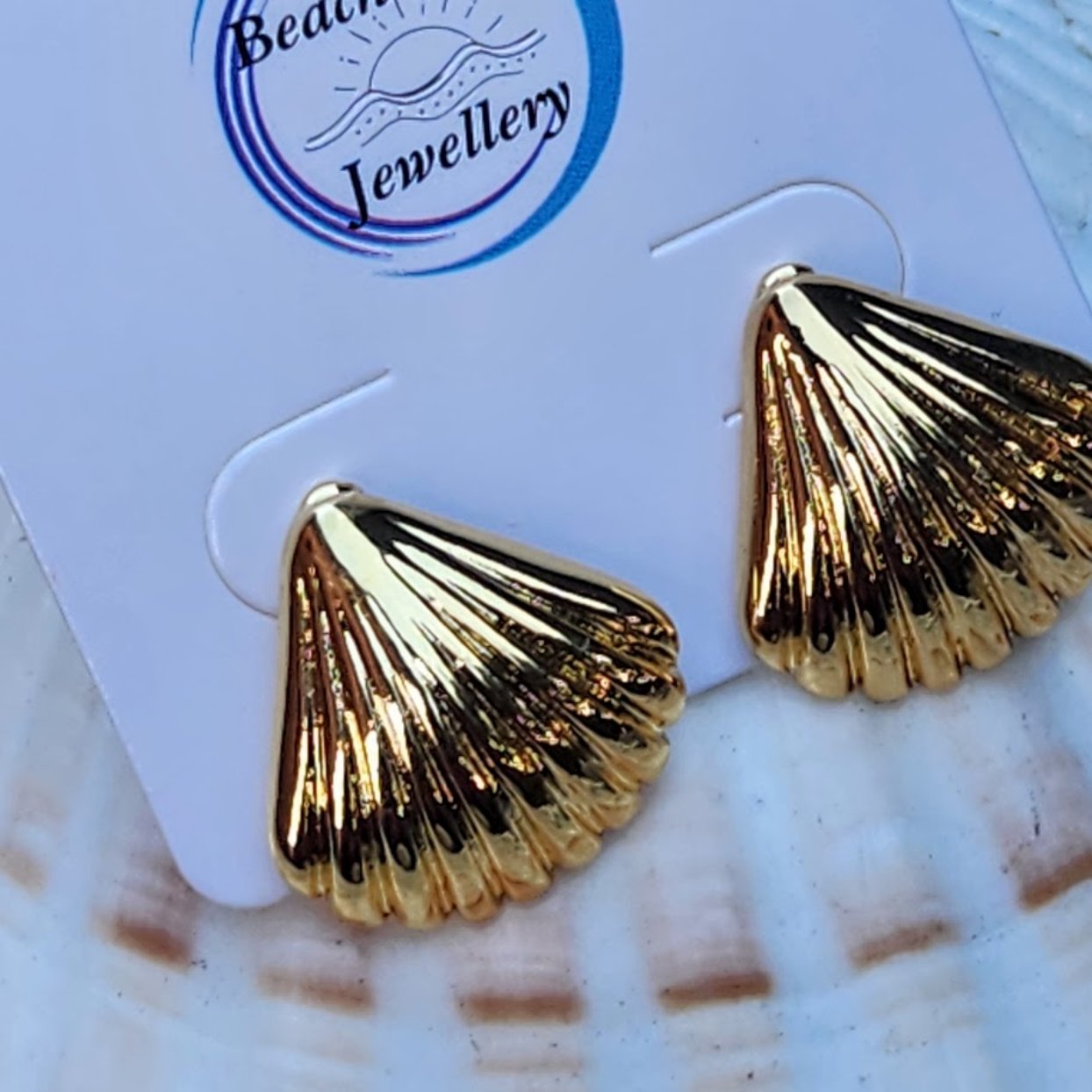 SEA SHELLS - SILVER OR 18K GOLD  WATERPROOF EARRINGS