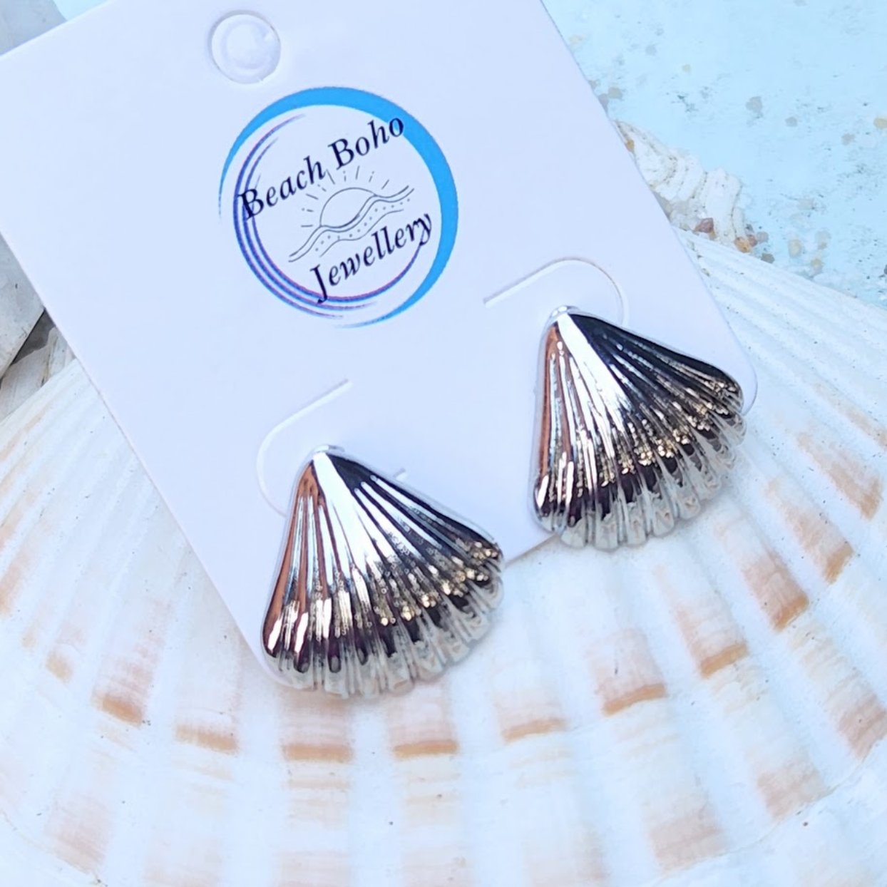 SEA SHELLS - SILVER OR 18K GOLD  WATERPROOF EARRINGS