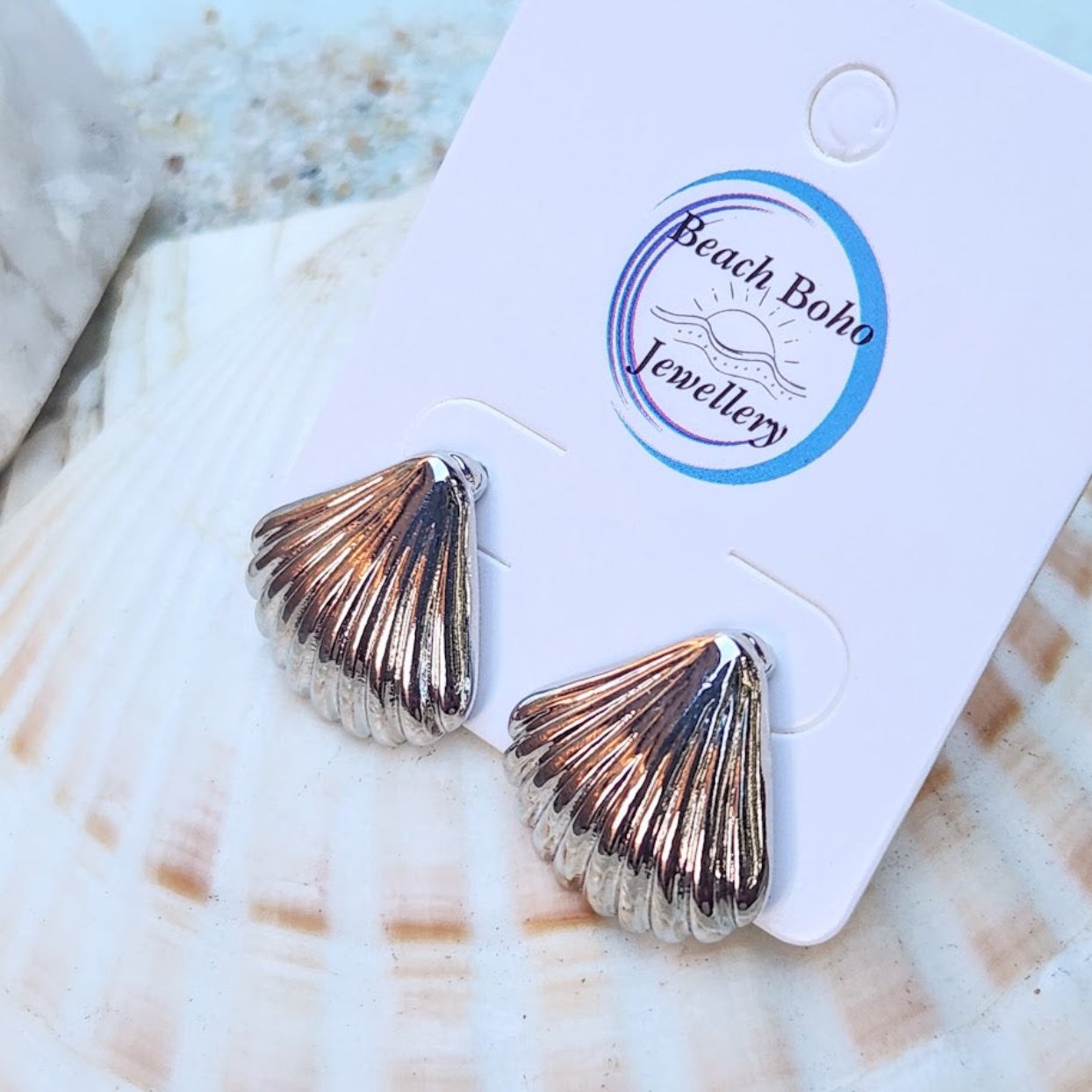 SEA SHELLS - SILVER OR 18K GOLD  WATERPROOF EARRINGS