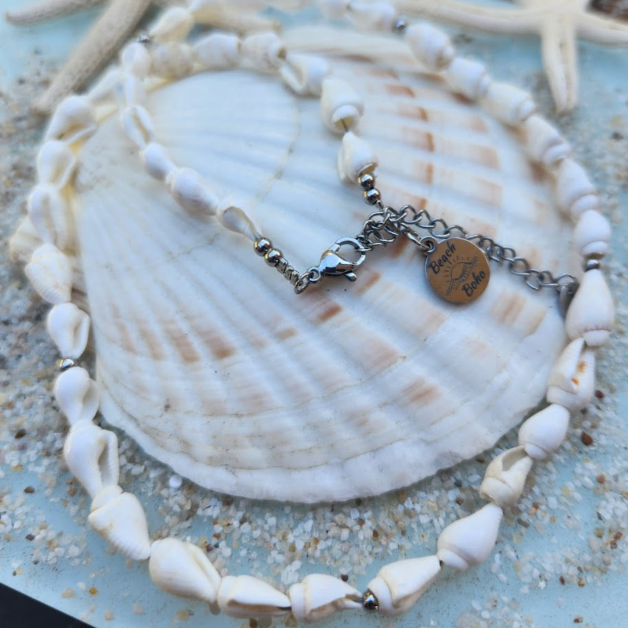 NATURAL WHITE SHELL SET UNISEX - NECKLACE & BRACELET SET OF TWO - Premium anklets from www.beachboho.com.au - Just $85! Shop now at www.beachboho.com.au