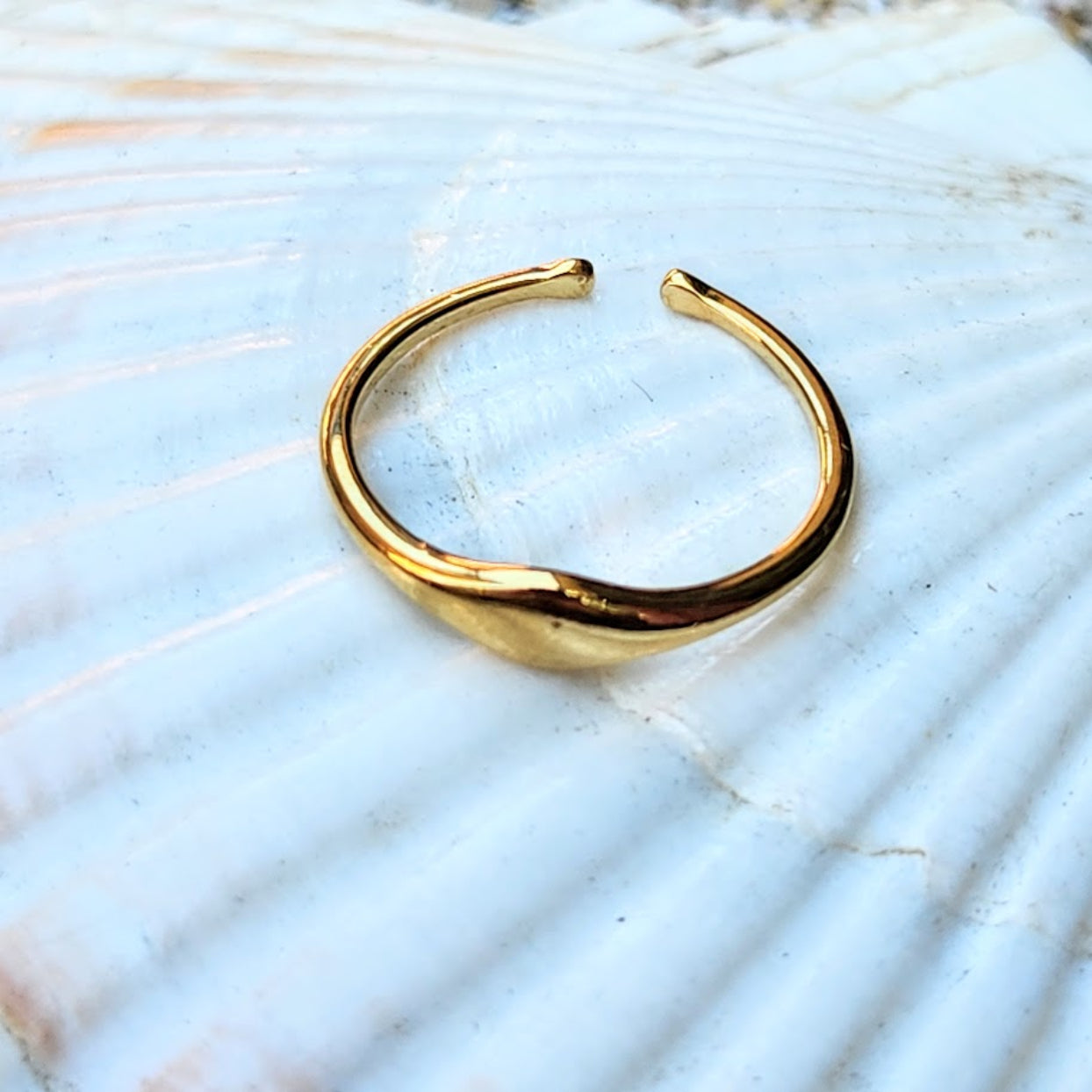 SIMPLY SIGNET  - ADJUSTABLE WATERPROOF SIGNET 18K GOLD RINGS