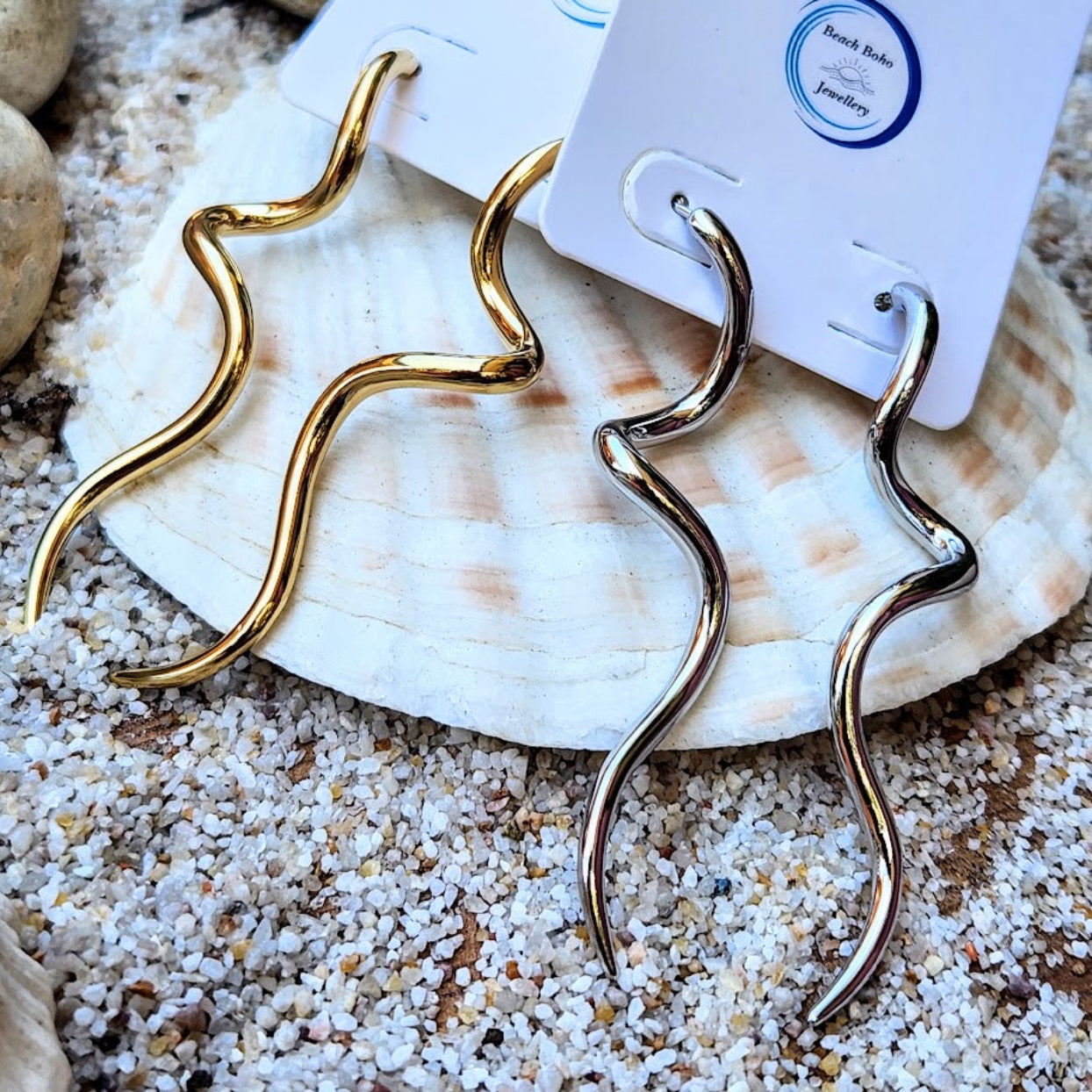 OUROBOROUS -  18K GOLD OR SILVER SNAKE WATERPROOF EARRINGS