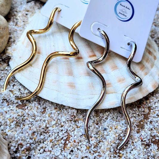 OUROBOROUS -  18K GOLD OR SILVER SNAKE WATERPROOF EARRINGS