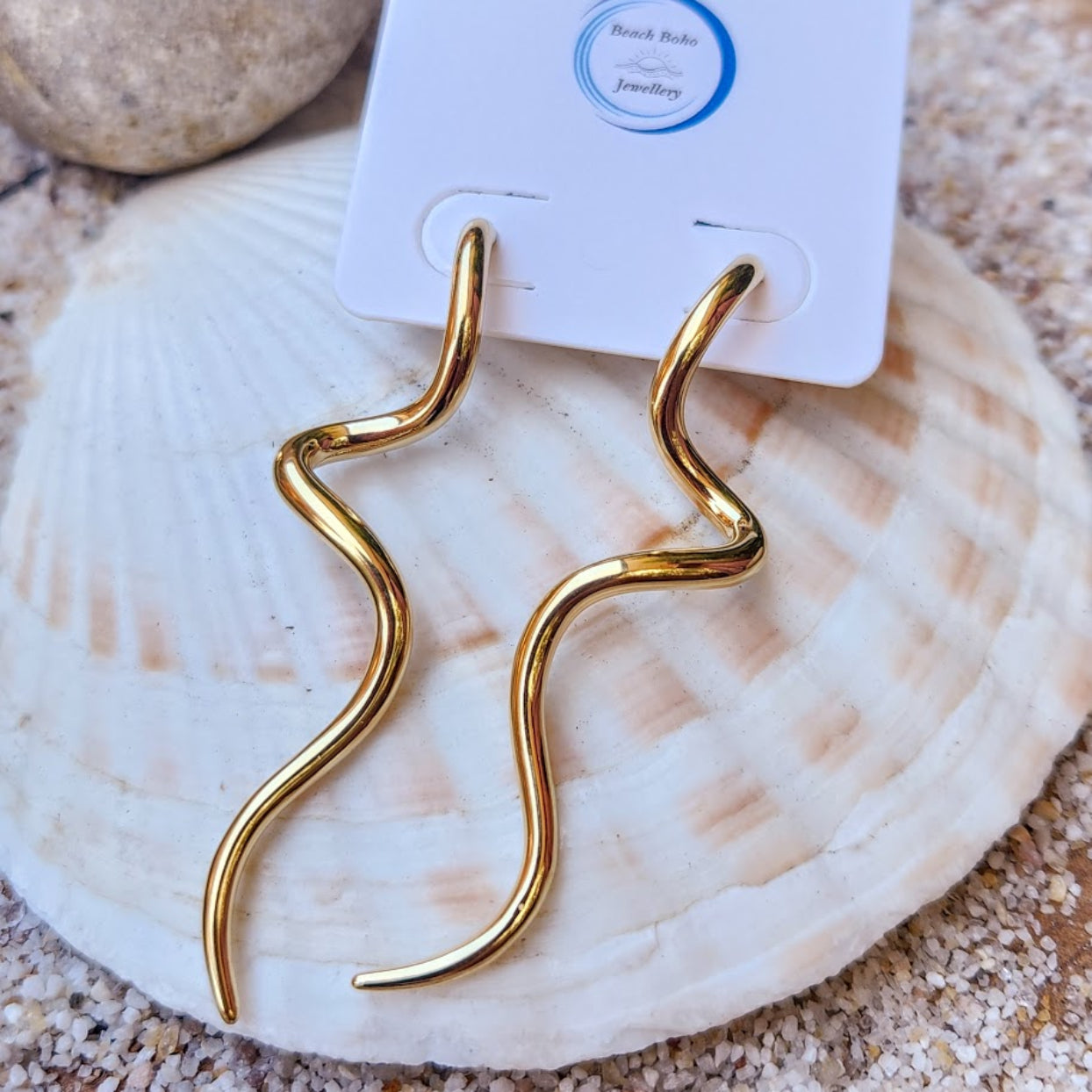 OUROBOROUS -  18K GOLD OR SILVER SNAKE WATERPROOF EARRINGS