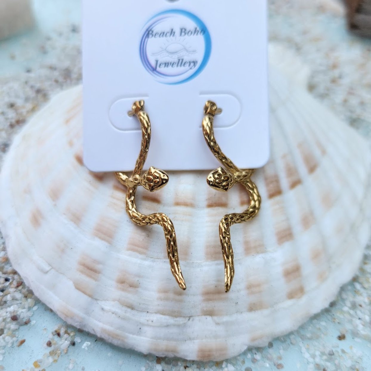 Gold snake hoop earrings online