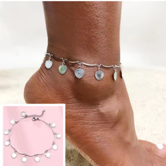 FEUILLE LEAVES SILVER WATERPROOF ANKLET