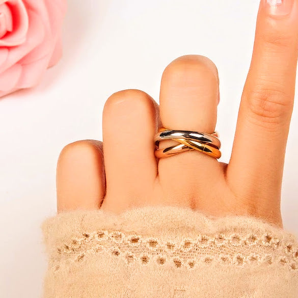 TRINITY - ROSE GOLD / 18K GOLD / SILVER WATERPROOF RING