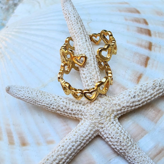 LINKED HEART  -  925 GOLD PLATED BOHO TOE RING