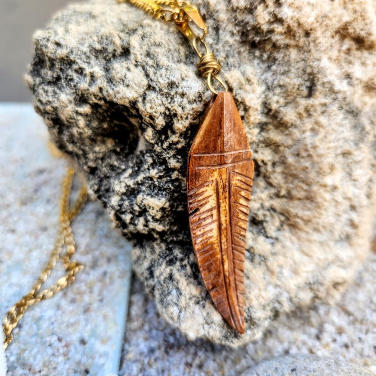 TRIBAL LEAF - 18K WATERPROOF MEN'S CHAIN NECKLACE - Premium necklaces from www.beachboho.com.au - Just $95! Shop now at www.beachboho.com.au