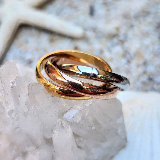 TRINITY - ROSE GOLD / 18K GOLD / SILVER WATERPROOF RING