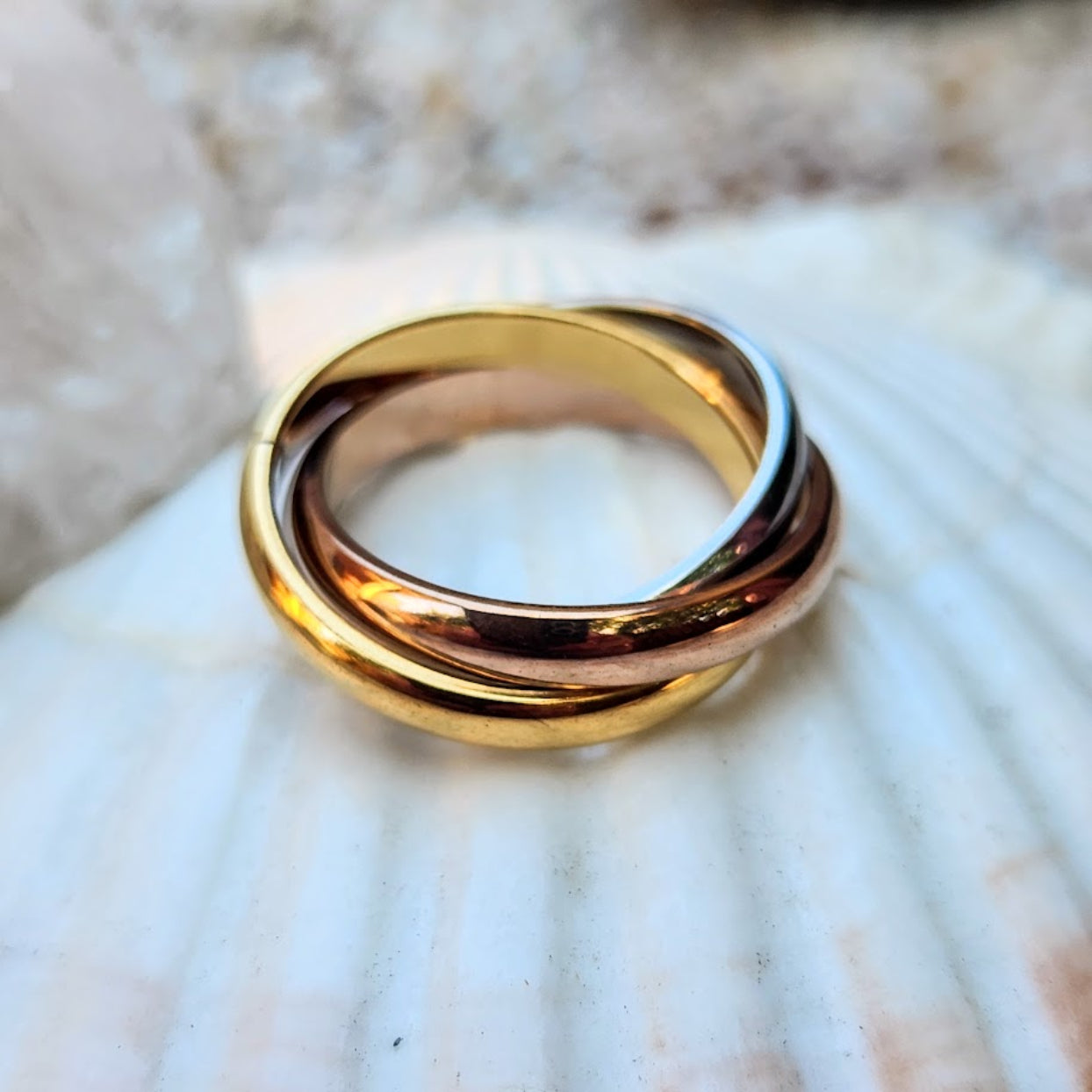 TRINITY - ROSE GOLD / 18K GOLD / SILVER WATERPROOF RING