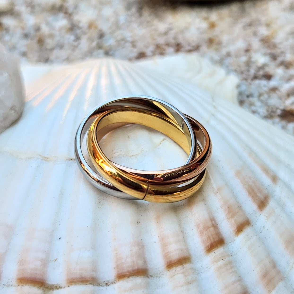 TRINITY - ROSE GOLD / 18K GOLD / SILVER WATERPROOF RING