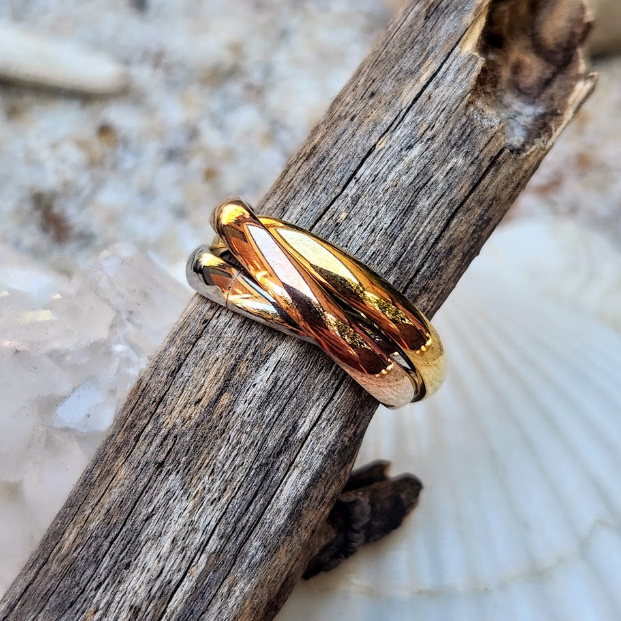 TRINITY - ROSE GOLD / 18K GOLD / SILVER WATERPROOF RING