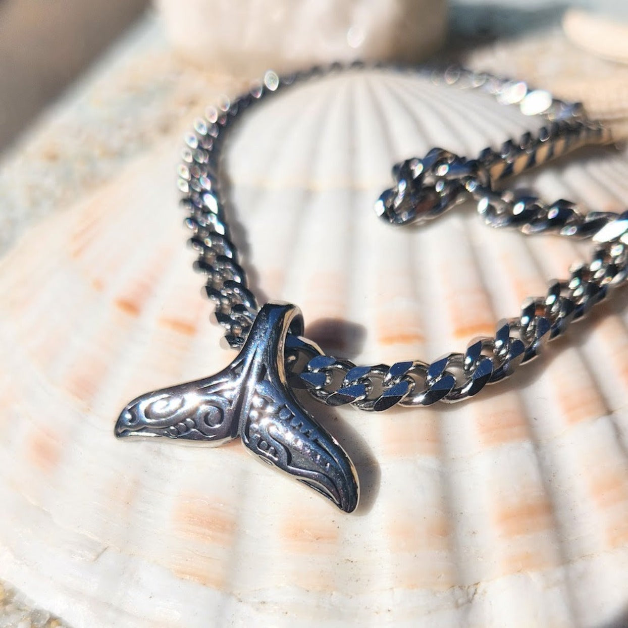 HANDMADE ENGRAVED WHALE TAIL - WATERPROOF  NECKLACE - Premium necklaces from www.beachboho.com.au - Just $95! Shop now at www.beachboho.com.au