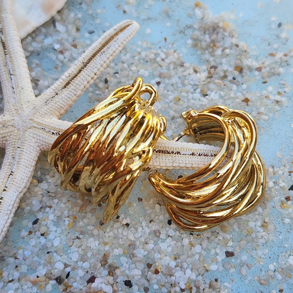 GOLD WRAPS -  18K GOLD WATERPROOF STUD EARRINGS - Premium earrings from www.beachboho.com.au - Just $48! Shop now at www.beachboho.com.au